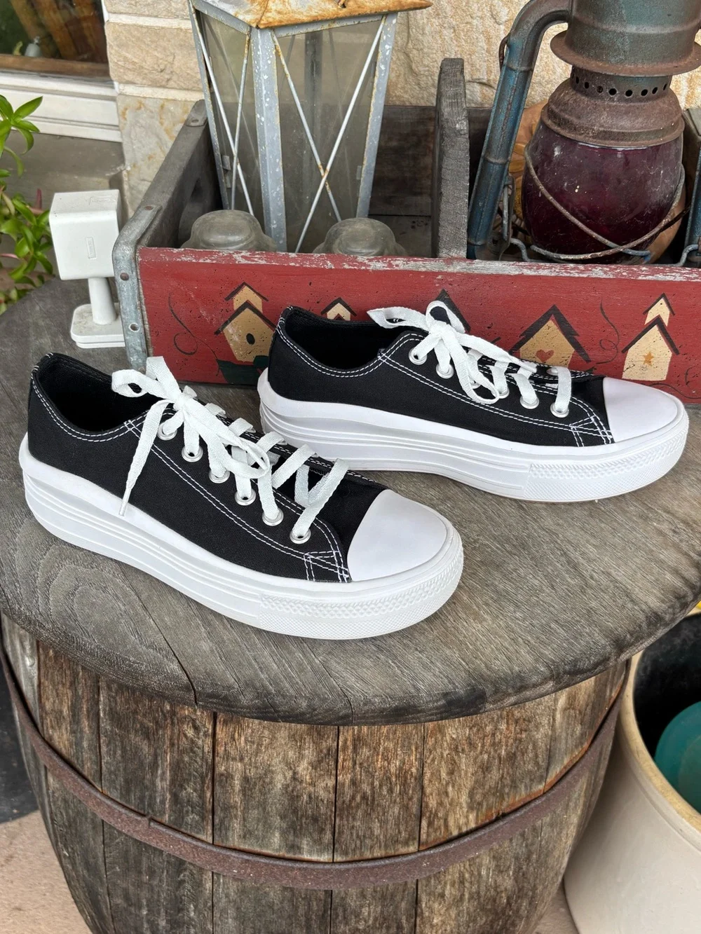 Converse Chuck Taylor All Star Move Black Canvas Platform Sneakers